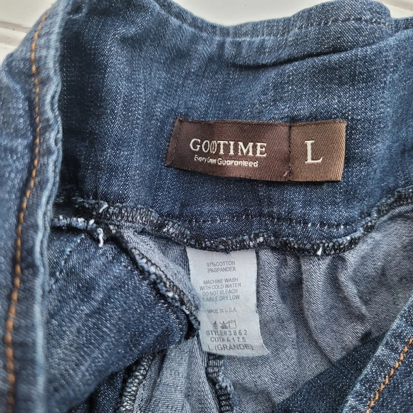 Goodtime Womens Cropped Capri Jeans Medium Wash Flap Pockets Detail Baloon Sz M - Picture 5 of 10